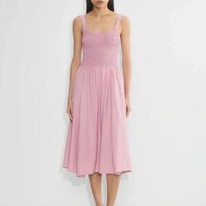 Aritzia Wilfred Alice Dress Scoopneck Fit & Flare Midi NWT Tart Pink Rose 2XS